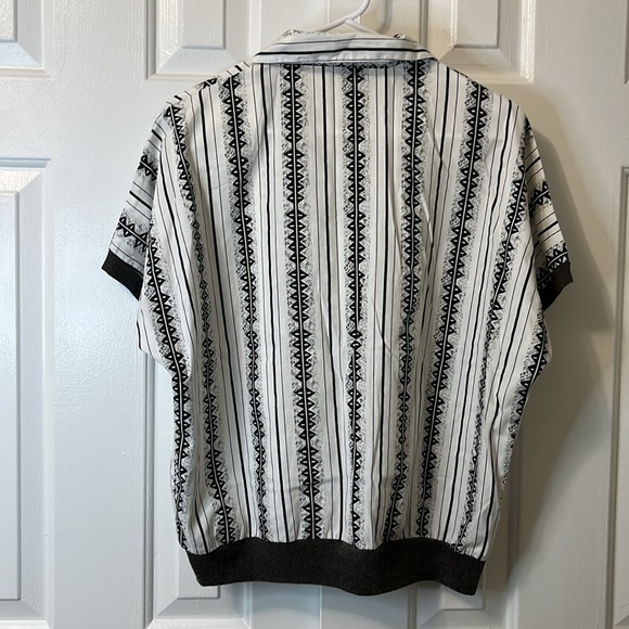High Style Made in USA Shirt Black and White Geometric Design Vintage - Picture 3 of 6